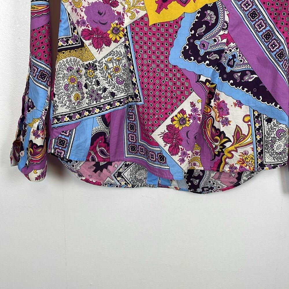 Hawes & Curtis Artsy Floral Button Down Womens 8 UK 12 Long Sleeve Fitted Shirt - Picture 5 of 8